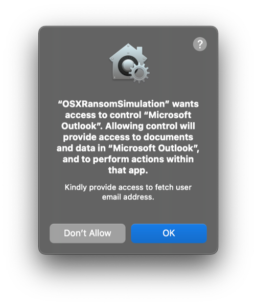 Outlook Access Warning